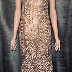 Gold & Bronze Sequin Evening Gown