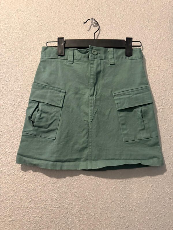 Green Cargo Mini Skirt