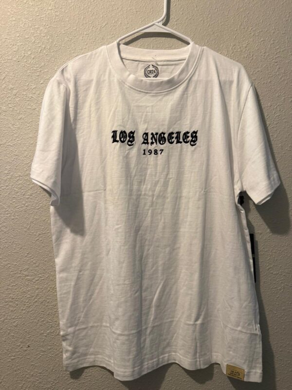 White “Los Angeles 1987” Graphic T‑Shirt – CR2 Brand